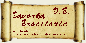 Davorka Broćilović vizit kartica